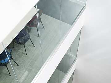 glass railings on a building
