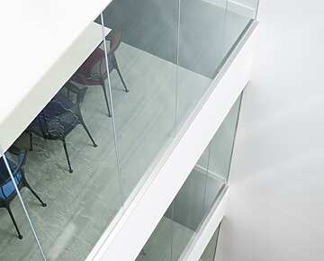glass railings on a building