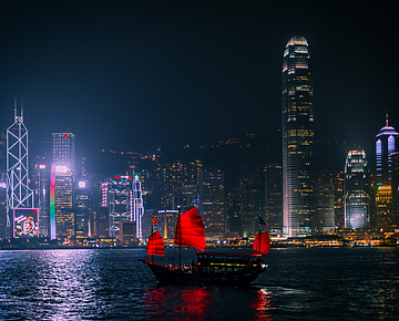 View of Hong Kong City at night
