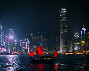 View of Hong Kong City at night